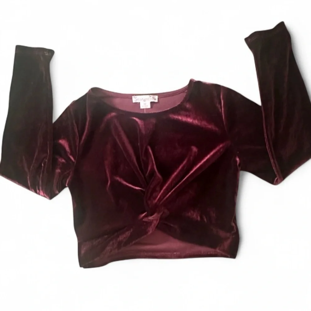 Knitworks Velvet Burgundy Crop Top